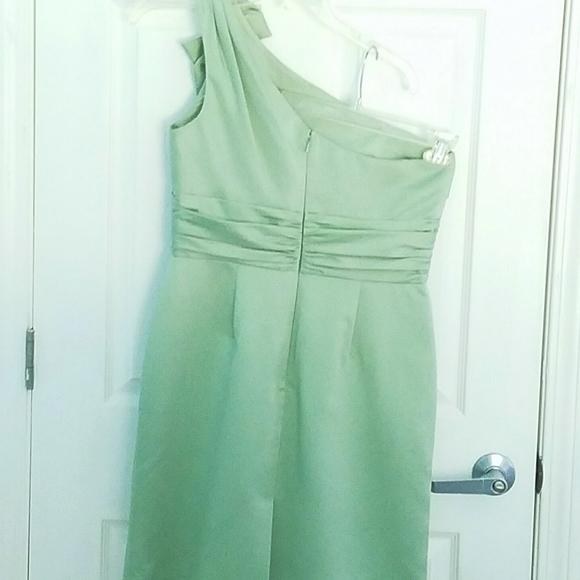 David's Bridal Mint Bridesmaid Dress - Picture 2 of 16